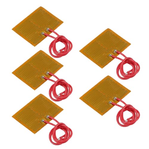 ALAMCN 5 Stück Heizfolie Heizplatte 5V 1W Polyimid Heizfolie Klebstoff Selbstklebende PI Heizelemente Folie für Elektrische Heizung Gerät Heizplatte, 30 x 40mm