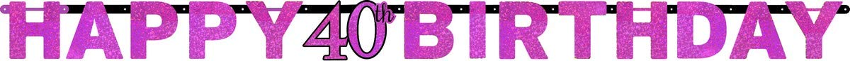 Amscan Pink (Pkt) Adult Celebration 40Th Birthday Letter Banner