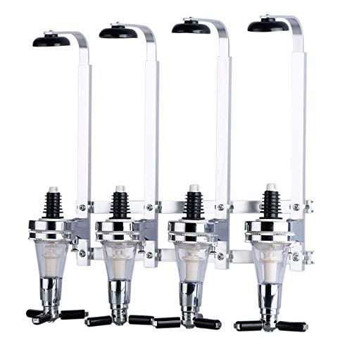 sportuli Wandmontierter 4 Flaschenständer Optikspender Getränke Wein Spirituosen Stahl Bar Butler Ständer Getränke Wein Spender Home Bar (4 Flaschen) Cover