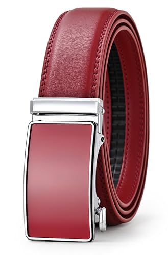 Image of Lingli Men's Belt,Ratchet Dress Belt with Automatic Buckle Brown /Black-Trim to Fit-35mm wide