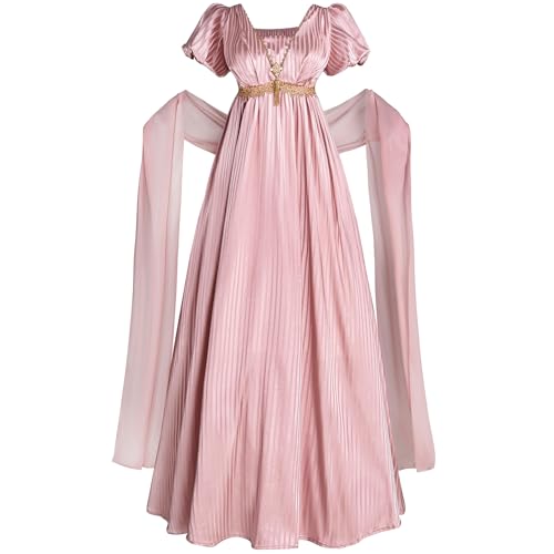 FCCAM Regency Dresses for Women Empire Waist 1800s Victorian Dress