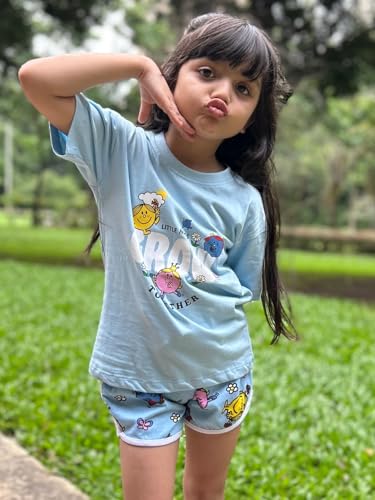 Image of Nap Chief Kids Cotton Hello Kitty Character Co ord Set for Girls, T Shirt and Shorts for Casual Wear