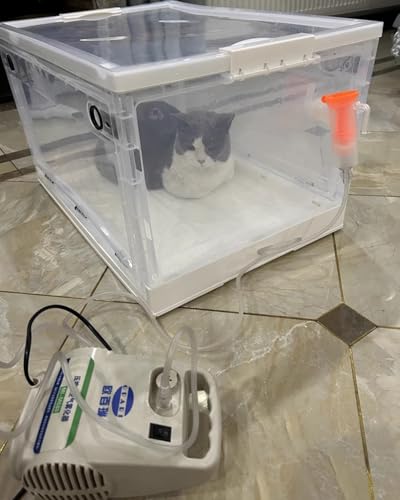Camera di nebulizzazione per ossigenoterapia per animali domestici, ideale per gatti, cani, conigli, uccelli, per la cura della casa, essenziale per saloni di toelettatura e recupero della salute