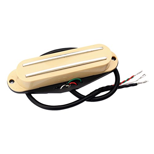 Alnico Dual Coil Humbucker Neck Pickup with Screws for Guitars - Yellow Hot Rail Single Coil Size, Compatible with TL, Stratocas