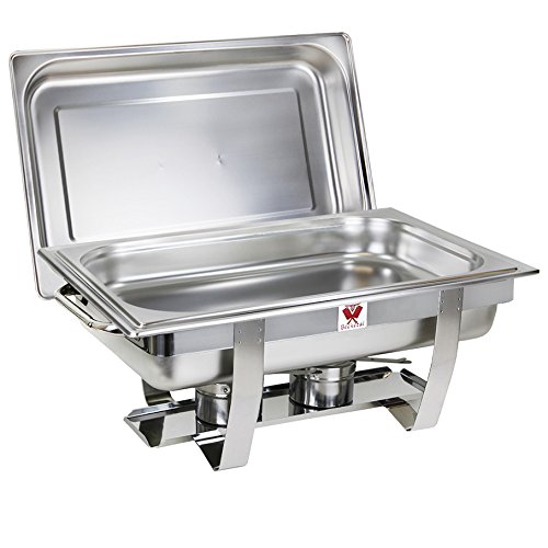 Beeketal 2er Chafing Dish Set 'BCD-2' Profi Gastro Speisewärmer Set aus Edelstahl - Lieferumfang: 2X Grundgestell, 2X… – Bild 4