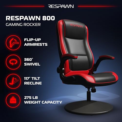 Image of RESPAWN 800 Console Rocker Gaming Chair, Swivel Seat with Lumbar Support