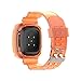 Compatible with Fitbit Sense/Fitbit Versa 3 Watch Bands for Women Men,Classic Replacement Soft Sport Case Band Accessories for Fitbit Sense/Fitbit Versa 3 Smart Watch Wristbands (Orange)