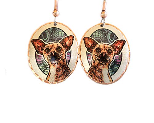 Pendientes ovalados de cobre hechos a mano Cover