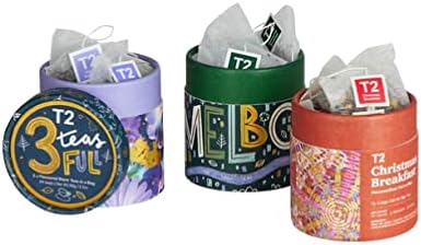 T2 Tea Three Teas Full Pack, 3 Teas in Mini Festive Feature Box, Black Teabag