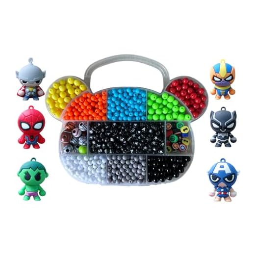 Kit Maleta Urso 1500 Peças Miçangas Pulseiras Colar Braceletes Meninos Herói