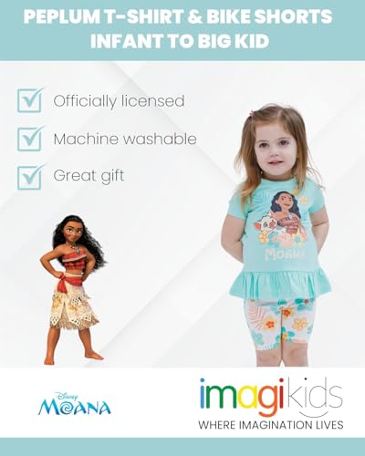 Image of Disney Girls' 2-Piece T-Shirt and Bike Shorts Set for Baby & Kids
