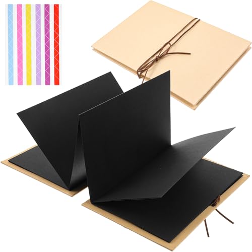 Mini Álbum de Scrapbook de 6 x 8 Pulgadas | Álbum de Scrapbook en Acordión con Pegamento para Esquinas y Cierre de Cuero, Pequeño Álbum para Manualidades para Bodas, Cumpleaños y Día de la Madre miniatura 1