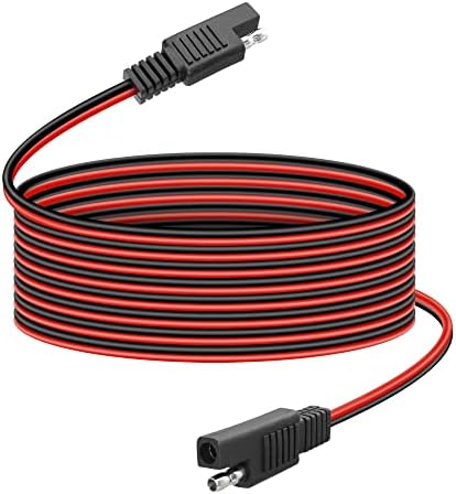 QIANRENON 18AWG SAE Photovoltaic Solar Energy Panels Extension Cable SAE Male to Male Adapter Cable,120W,for 12V-24V DC Battery Power,2m (6.6ft)