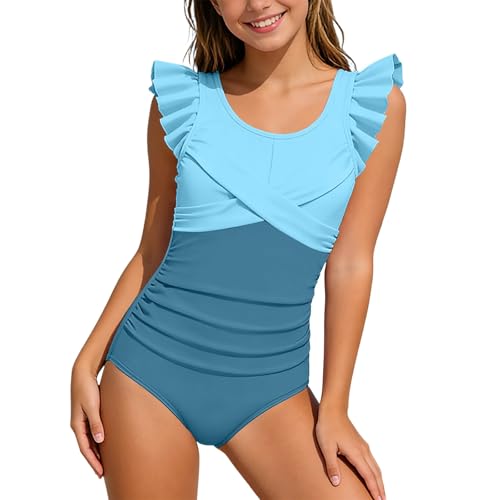 Maillot de bain pour filles anti irritation jupe à volants WWricotta