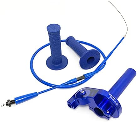 Otom OUDIMO 78inch 22mm Throttle Twists Grip CNC Aluminum With Throttle Cable And Handlebar Grip For 50cc 125cc 150cc 250cc Dirt Bike Motorcycle Accessories (Blue, 22mm)