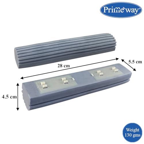 Image of Primeway PVA Butterfly Mop Replacement Refill | 28cm Extremely Absorbent High Density Pad | Easy to Change Without Tools | Pack of 2 Pcs | Grey