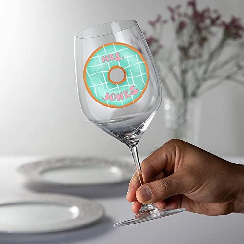 Verre à vin rouge avec nom personnalisé pour décoration de table Noël