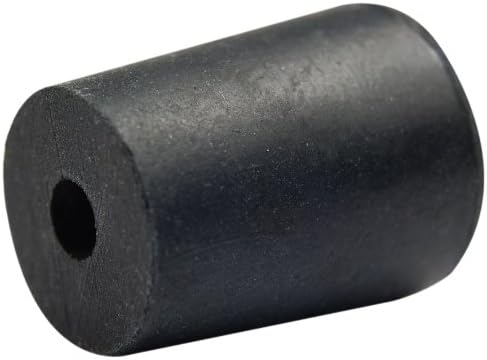 M105M291 Black Rubber One-Hole Stopper, 53mm Top Diameter, 45mm Bottom Diameter, 10.5 Size, 25mm Length