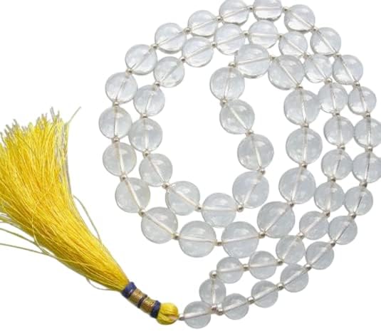 Gemstone King नेचुरल स्फटिक माला ओरिजनल सर्टिफिकेट A1 High Grade Sphatik Mala Original IGL Lab Tested White & Transparent Crystal Quartz Malaa 108 Beads For Pooja Purpose Prayer Saftik Beads Mala Septic Mala With Wonderful Clarity