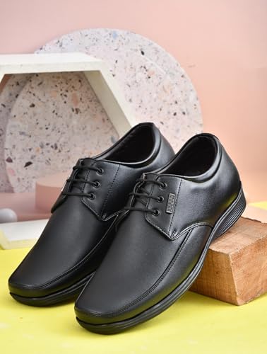 Image of Men's Premium Synthetic Leather Formal Derby Shoes | Ultra-Lightweight Airmix Sole Lace-Up Office Wear