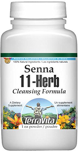 TERRAVITA Senna - Fórmula limpiadora en polvo de 11 hierbas (1 oz, ZIN 428767) - Paquete de 3