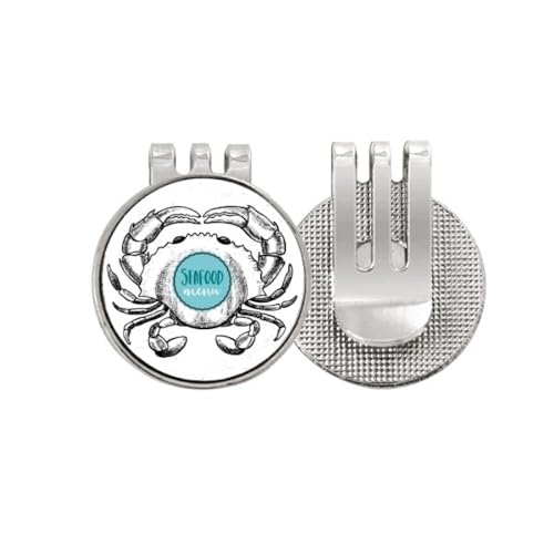 Marker de balle de golf crabe en émail magnétique avec clip de chapeau au design marin