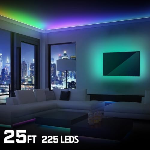 Image of Energizer Smart RGB+IC LED Light Strip, 25 Foot Indoor Wi-Fi Color Flow LED Light Strip, Sound Reactive, Remote Access, Voice Control with Alexa, Siri, Google, Grouping, Scheduling, No Hub Required