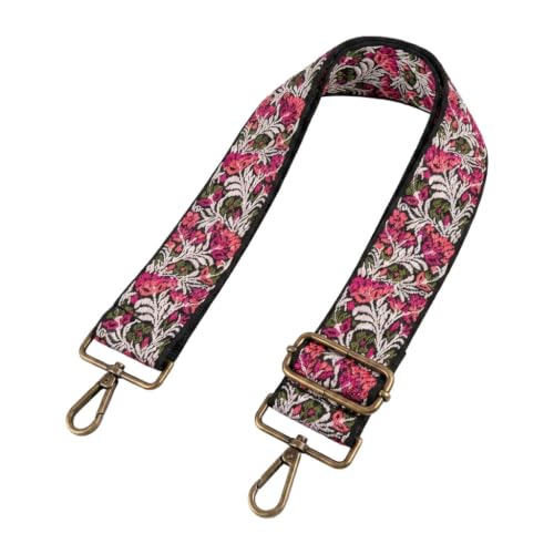 Image of Flower Purse Strap Replacement Embroidery Crossbody Shoulder Strap for Handbag Canvas Purse Extender Accessories