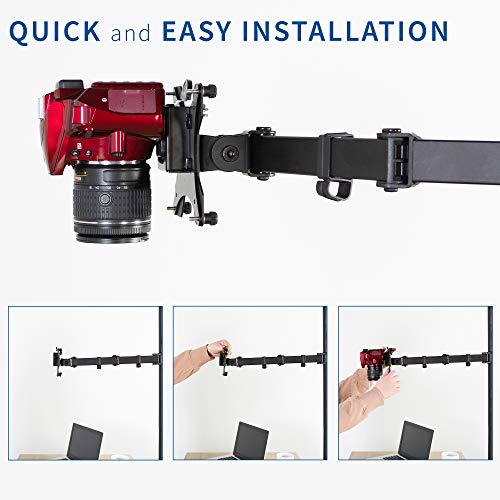 VIVO Universal VESA Adapter Bracket Kit for Cameras, Photo or Video Shooting, 1/4 inch Mount, Attach to Monitor Stand or Tripod, Overhead Portrait or Landscape, Black, MOUNT-V00CAM by VIVO - Image 7