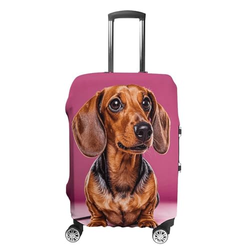 Dachshund Weiner Dog Luggage Cover Elastic Suitcase Protector Case Anti-Scratch Washable Baggage Covers Protector For Traveling, Aircraft Consignment L