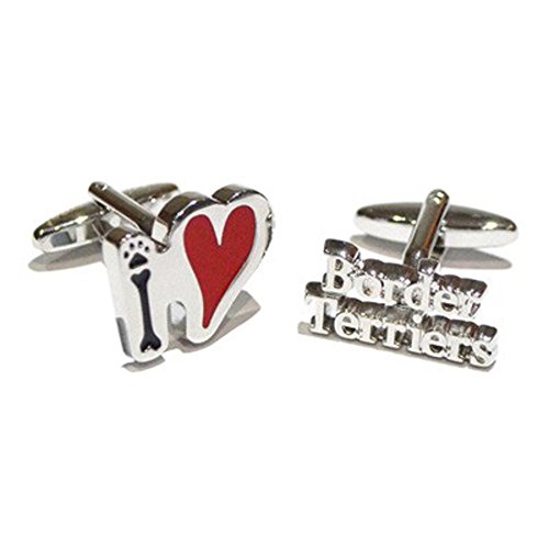 Mancuernillas para hombre RGT X2AJ485 I Love Border Terriers miniatura 1