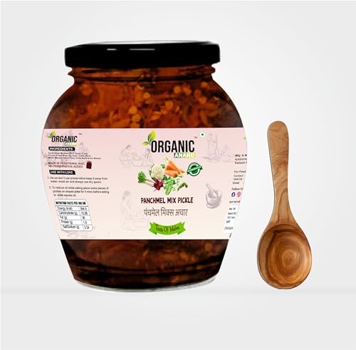 Image of Organic Anand Natural Panchmel Pickle (Mixed Veg Aachar) Spicy, Tangy & Tasty Achaar (Beetroot, Mooli, Matar Gajar, Gobhi, Shalgam ka Achar) Homemade Pickle (350Gm)