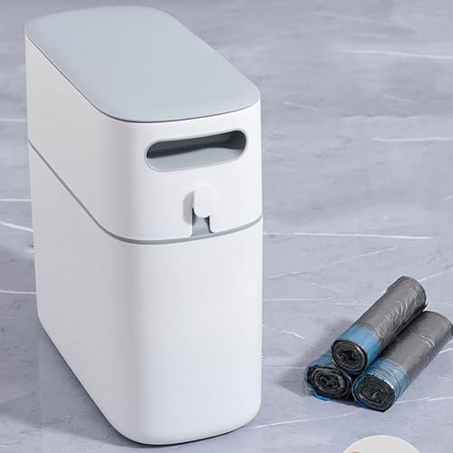 Cubo de basura rectangular fino antiolores papelera de decoración armario 2