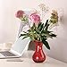 YINUOWEI Ceramic Vase, Modern Small Vases for Home Decor, Elegant Flower Vase Centerpiece for Tables, Office Desk, Room Decor, Fit for Housewarming, Wedding, Birthday (Red)