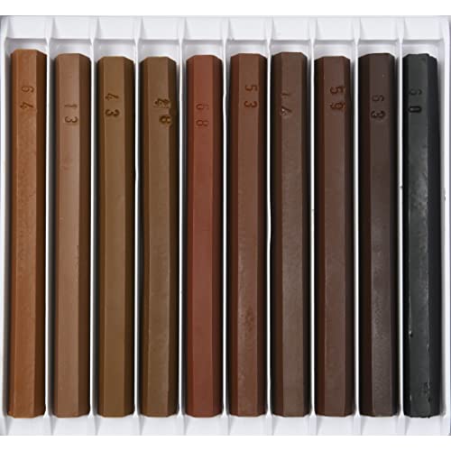 Holzando Weichwachs Stangen Set mit 10 Stück (Dunkel)