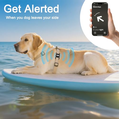 Mugust Hundehalsband Halter für AirTag, Air Tag Hund GPS Hülle, Silikon Anti-Lost Haustier Tracker Halsband Wasserdicht Anhänger, GPS Schutzhüllen Zubehör Heimtiertracker (Schwarz)