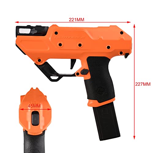 Worker Nightingale Blaster Pro, Strong Magnetic Semi-Auto Flywheel Half Dart Blaster Pistol Toy Free Diy (Battery Not Included) Black Orange #TOP1
