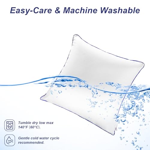 Wuuyuef 20x20 Pillow Inserts Set of 2, Machine Washable Soft Fluffy Hypoallergenic Virgin Polyester Premium Throw Pillow Stuffer, Decorative Cushion for Bed, Couch, Sofa,Indoor - White