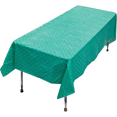 Giftexpress Pack Of 2, 54" X 108” Plastic Mermaid Table Cover, Tablecloth Party Supplies, Fish Scale Table Cover Decorations For Party #TOP1