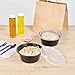 Restaurantware Asporto 32 Ounce To Go Boxes 100 Microwavable Take Out Food Containers - Clear Plastic Lids Included Do Not Contain BPA Black Plastic Catering Food Containers Disposable Round
