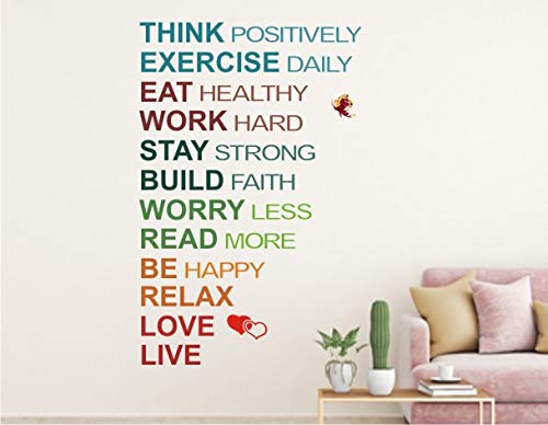 Heaven Decors Family Love, Live and Think Quote Wall Sticker for Living Room (Ideal Size on Wall: 51 cm x 80 cm),Multicolour (B08XNJ2X7T) Amazon Price History, Amazon Price Tracker