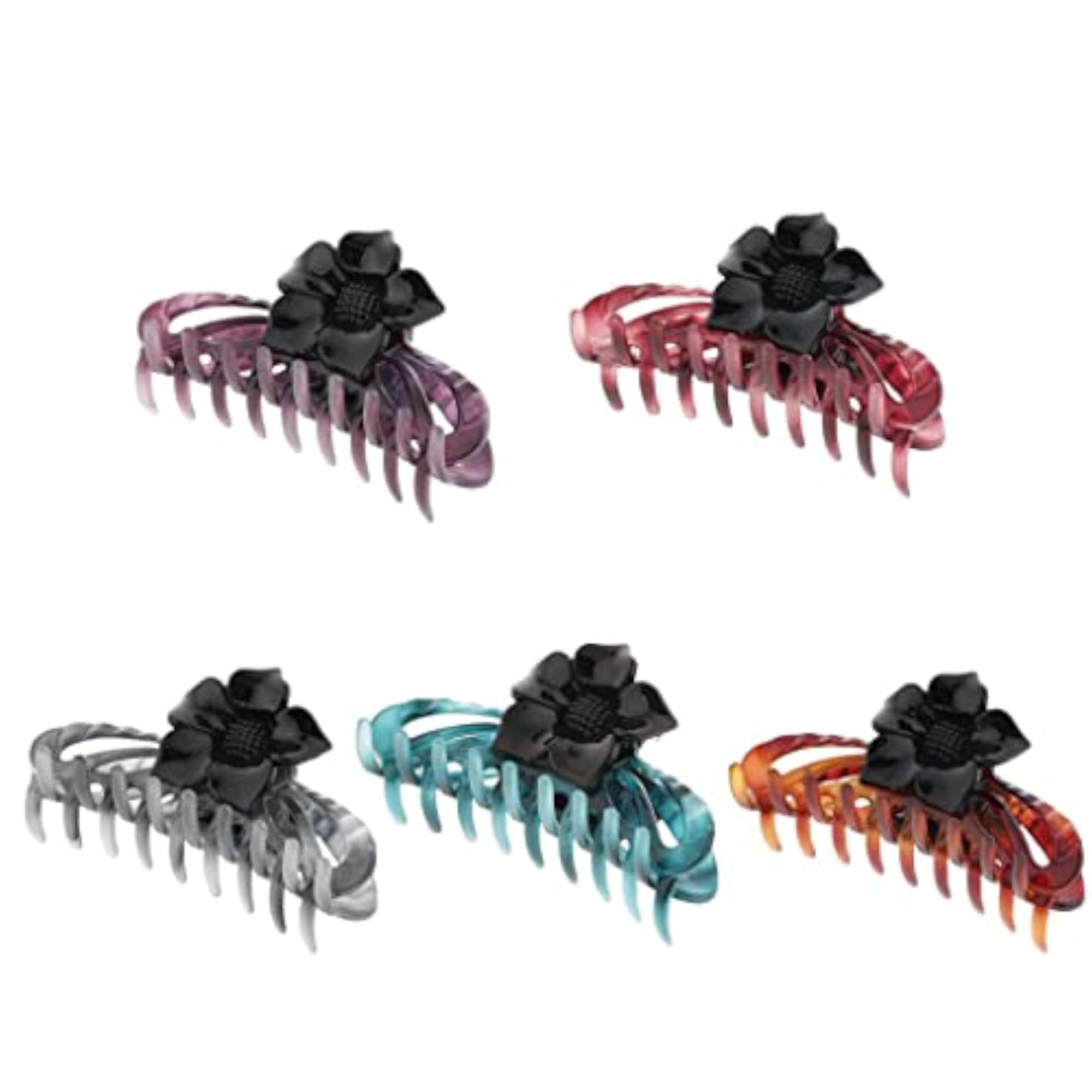 2Pcs Large Flower Hair Claw Clips, Strong Hold, Blue