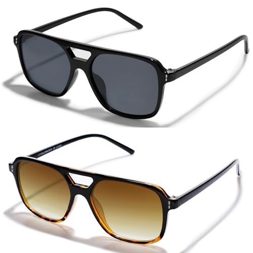 Image of VANLINKER Retro Vintage 70s Square Aviator sunglasses for women men VL9611X