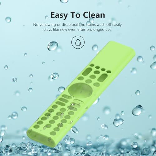 Image of Silicone Remote Cover for Xiaomi Mi TV 2025 Model Remote, Black, Diamond Textured, Precision Button Holes (LUMINIOUS Green, XIAOMI TV 2025)
