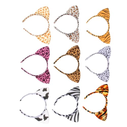 Bandeaux léopard oreilles de chat tissu doux accessoires cheveux cosplay