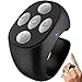 Produktbild JTWEB Tik Tok Fingerspitzen Seitenwender Bluetooth Fernbedienung Scrolling Ring Wiederaufladbare Wireless Kamera Fernauslöser Selfie Taste Controller mit Ladehülle für iOS/Android,Schwarz(schwarz)