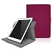 iPad Air 2 / Air 1 Case - roocase Orb 360 Rotating Folio Leather Cover with Sleep / Wake Feature for Apple iPad Air 2 (2014) / Air 1 (2013) with Stand Support Landscape, Portrait & Typing View - Magenta