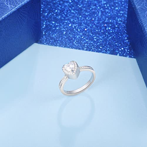 Sterling Silver Urn Ring Cremation Jewelry for Ashes Heart CZ Memorial Cremation Ring Bereavement Keepsake Jewelry for Ashes of Loved Ones4