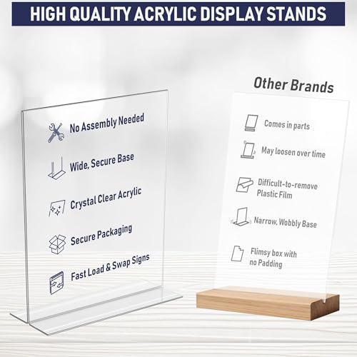 كاستويف حامل عرض A4، 3 عبوات من حوامل القائمة الاكريليك مزدوجة الجانب، حامل بوستر شفاف A4، حامل عرض بيرسبكس للمكتب والمدرسة والمنزل والمطعم