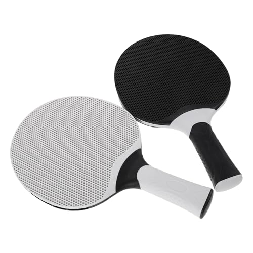 BCOATH 2 Piezas Raquetas de Pong con Goma Compuesta Agarre Penhold para Principiantes Control de Velocidad y Peso Equilibrado Palas Blancas y Negras para Familiares Interiores y